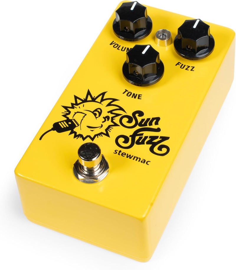 StewMac Sun Fuzz Pedal – Classic 60s-Inspired Fuzz with True Bypass, Silicon BC108 Transistor, Volume, Fuzz & Tone Controls – Bias and Clean Trim Pots - Image 2